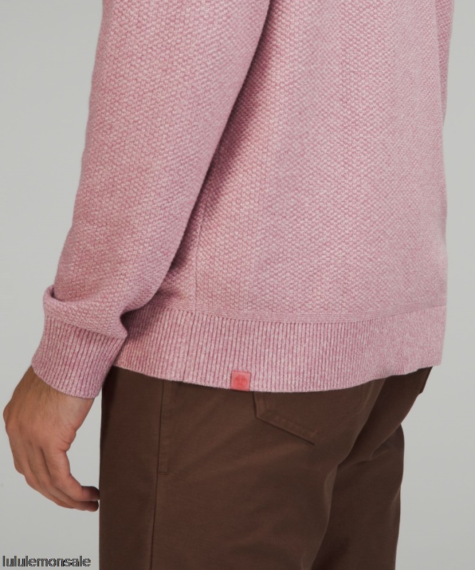 Lululemon Deutschland DELULU931 | Lululemon Deutschland Melierter Brier Rose Texturierter Strickpullover Mit Rundhalsausschnitt